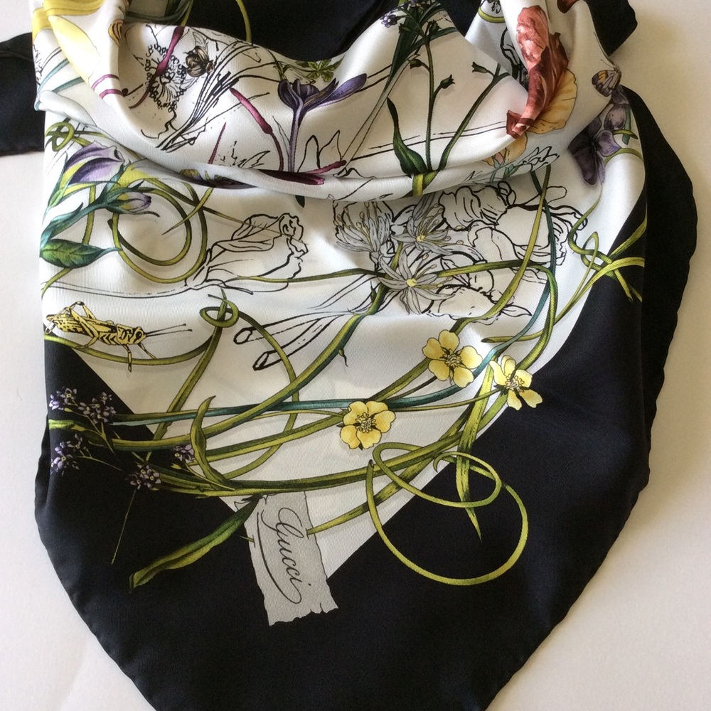 Gucci Floral Silk Scarf/ Wrap